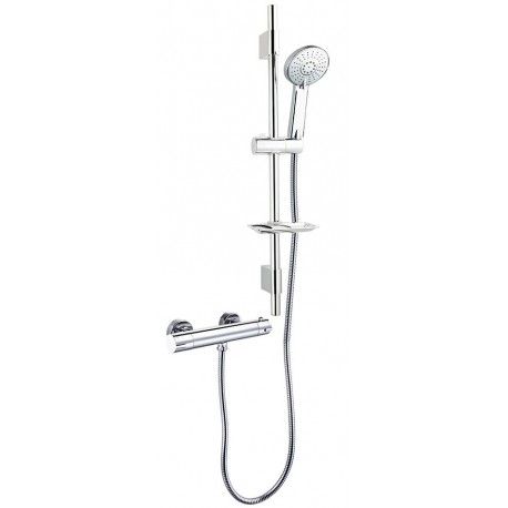 Robinet de douche chrome avec sélecteur thermostatique