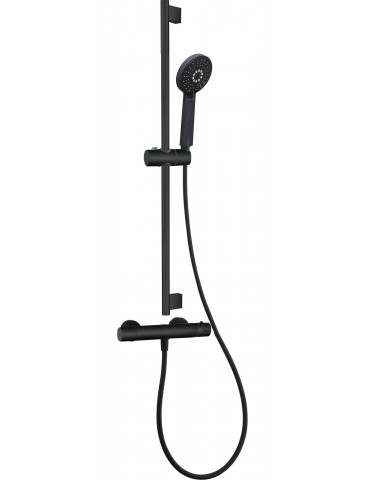 Robinet de douche noir avec sélecteur thermostatique