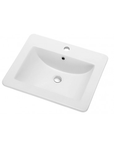Lavabo semi-encastré Halo – Porcelaine vitrifiée blanche