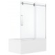Porte de douche sur bain Myo finition Chrome