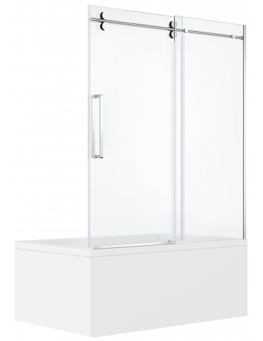 Porte de douche sur bain Myo finition Chrome