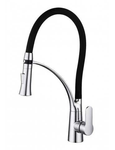 Notis, kitchen faucet with chrome finish