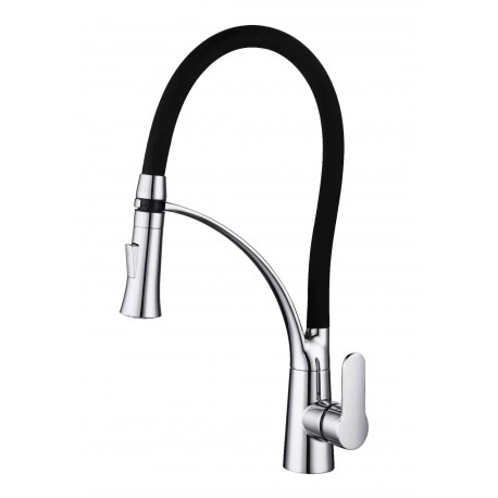 Notis, kitchen faucet with chrome finish