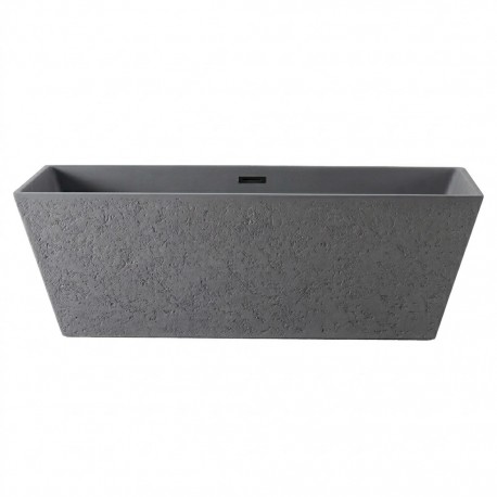 Bain autoportant 63'' noir mat en Istone