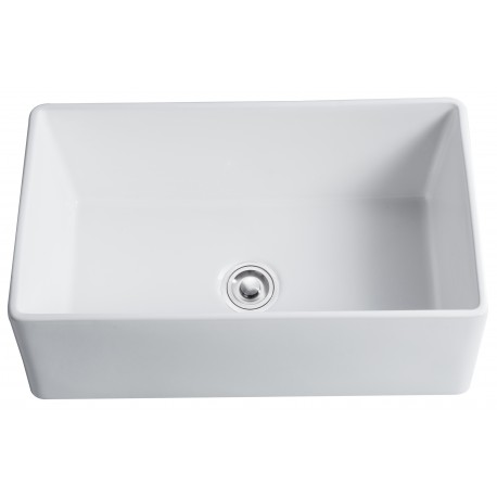 Balios, 30" Évier en porcelaine blanc lustré