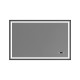 Miroir LED rectangulaire, 60 × 40", fini noir, collection Bluesync