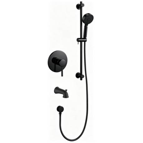 Shower faucet with bath spout – Black, Kami Collection