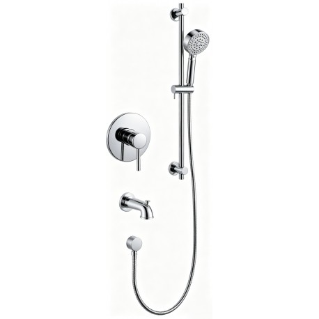 Shower faucet with bath spout – Chrome, Kami Collection
