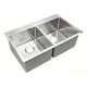 Topmount Double Kitchen Sink, 30 x 18" x 9", Stainless Steel