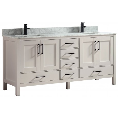 Vanité de salle de bain Goli 72'' – bois massif greige