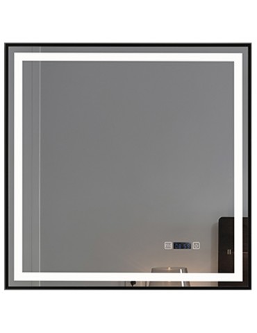 Miroir, 36 × 36", fini noir, collection Bluesync