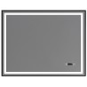 LED Rectangular Mirror, 48 × 36", black finish, Bluesync Collection
