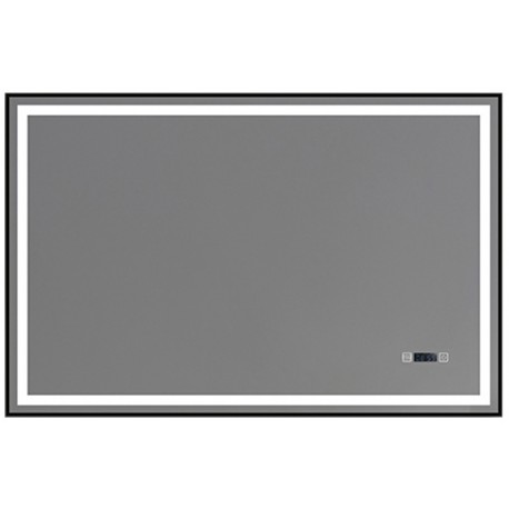 Miroir LED rectangulaire, 60 × 40", fini noir, collection Bluesync