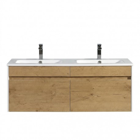 Java 48" Mo Oak , Vanité Double flottante