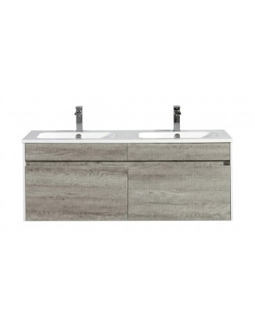 Java 48" Wax Oak , Vanité Double flottante