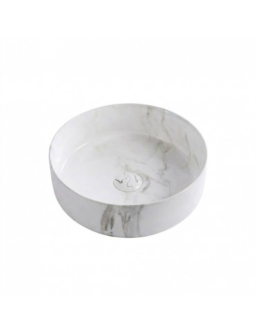 Epona 14", Lavabo Rond avec Effet Marbre