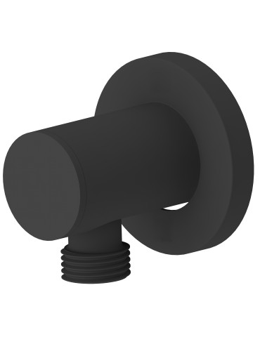 Adjustable shower hose elbow with matte black finish