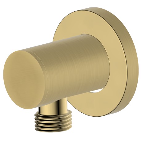 Adjustable shower hose elbow with matte gold finish