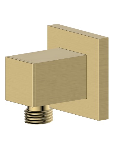 Square Adjustable elbow for shower hose with matte gold finish