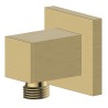 Square Adjustable elbow for shower hose with matte gold finish
