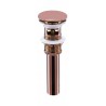 Drain for ceramic bassin with overflow, rose golden finish
