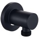 Adjustable shower hose elbow with matte black finish