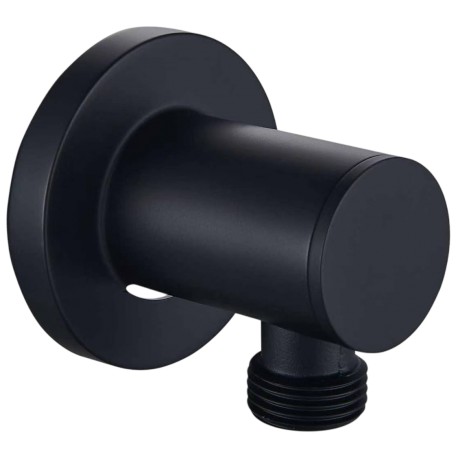 Adjustable shower hose elbow with matte black finish