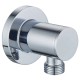 Adjustable shower hose elbow with chrome finish