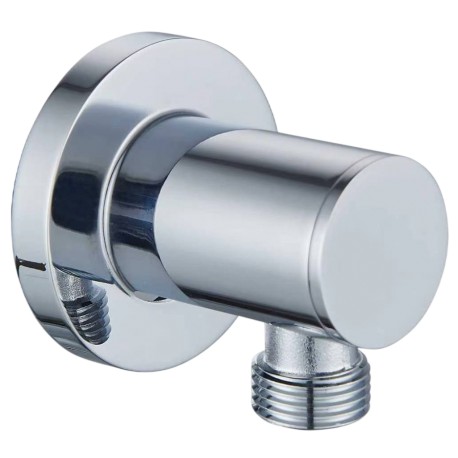 Adjustable shower hose elbow with chrome finish