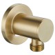 Adjustable shower hose elbow with matte gold finish