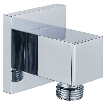 Coude ajustable carrée pour tuyau de douche fini en chrome