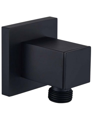 Square Adjustable elbow for shower hose with matte black finish