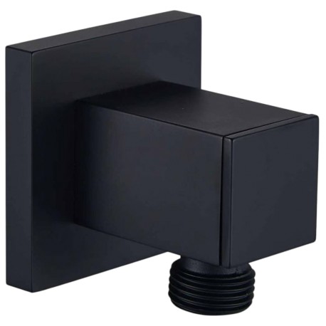 Coude ajustable carrée pour tuyau de douche fini en noir mat
