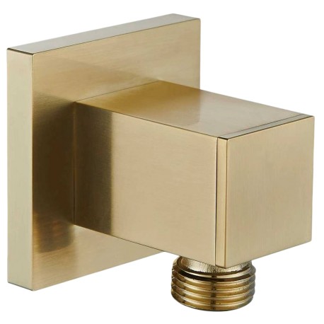 Square Adjustable elbow for shower hose with matte gold finish