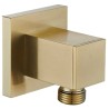 Coude ajustable carrée pour tuyau de douche fini en or mat
