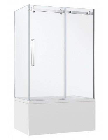 Porte de douche sur bain Lwidgi finition Chrome