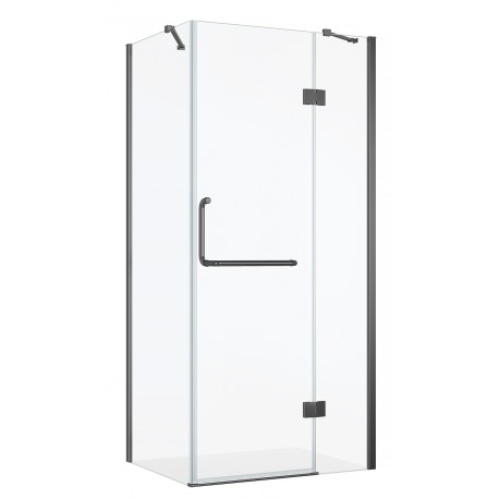 Porte et verre latéral de douche, 40 × 32", fini noir, collection Nyx