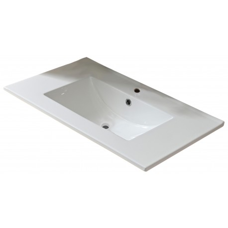 Dessus de vanité en céramique blanc 36 pouces avec lavabo sous-plan