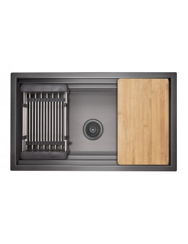 Galaxie 30x18 Inch Kitchen Sink with Cutting Board and Strainer
