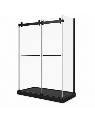 Ensemble porte de douche Waka 60 pouces + receveur de douche Brutus 60 × 36 pouces