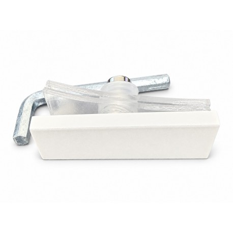 Fixation blanche pour panneau de douche – Lwidgi et Mikotos – Pièce no 6