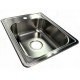 17 x 22 in. Topmount Stainless Steel Single Bowl Kitchen Sink - 5643A-1