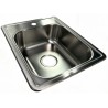 17 x 22 in. Topmount 304 Stainless Steel Single Bowl Kitchen Sink - 5643A-1