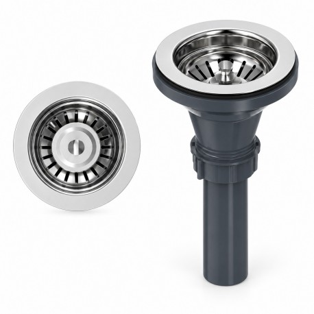Stainless steel basket sink strainer 114-2-SS