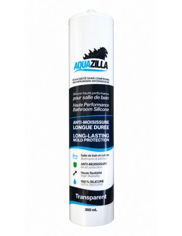 Aquazilla Silli-1 – Silicone transparent pour salle de bain et cuisine, 300 mL