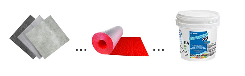 ceramiques, tapis de placement de fil chauffant, et produits de pose