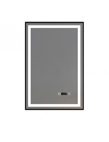 LED Bathroom Mirror with Black Finish 24 × 36