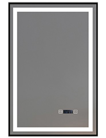 LED Bathroom Mirror with Black Finish 24 × 36
