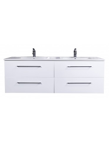 Florence 60” Blanche, Vanité Double Flottante sans comptoir