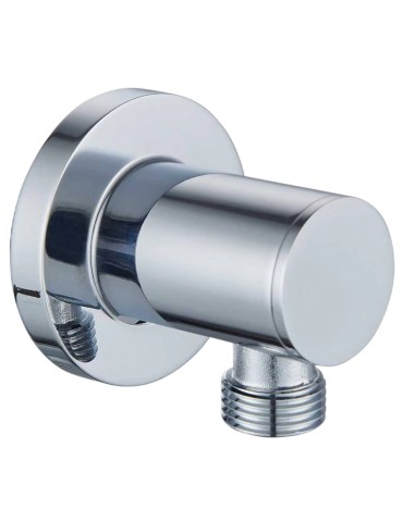 Coude ajustable rond pour tuyau de douche fini en chrome